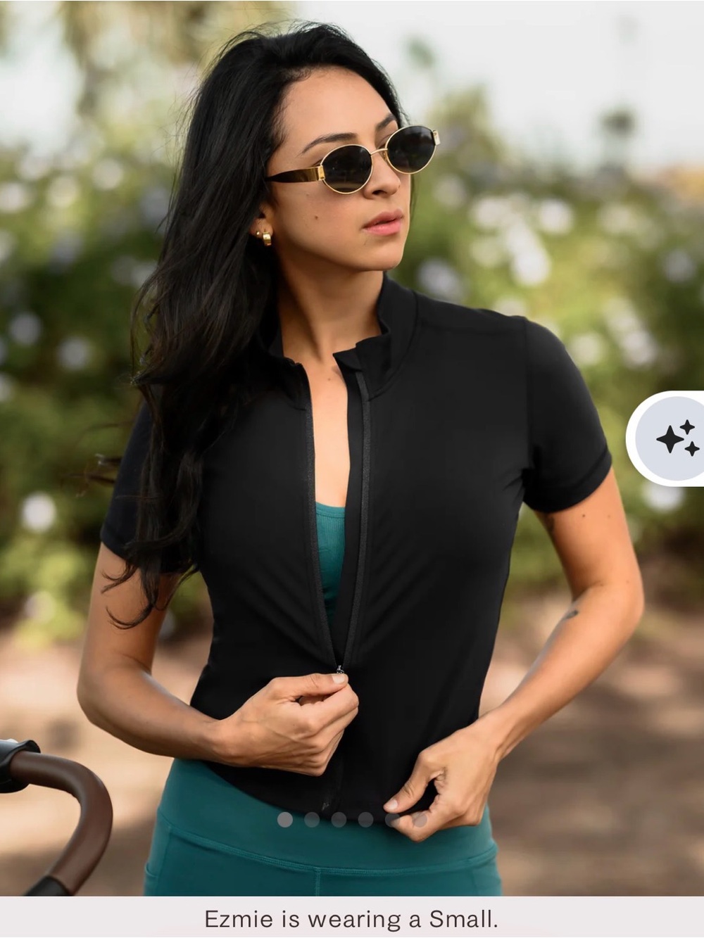 Kindred Bravely Black Short Sleeve Presley Active Zip Front Nursing Top Size L